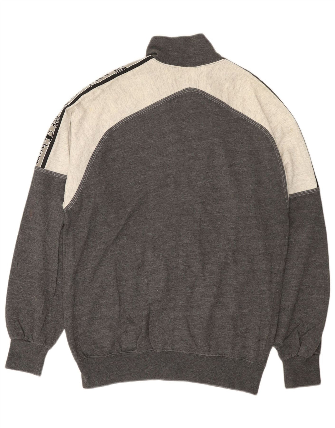 Giacca da tuta da uomo Champion USA, giacca in cotone color block grigio medio