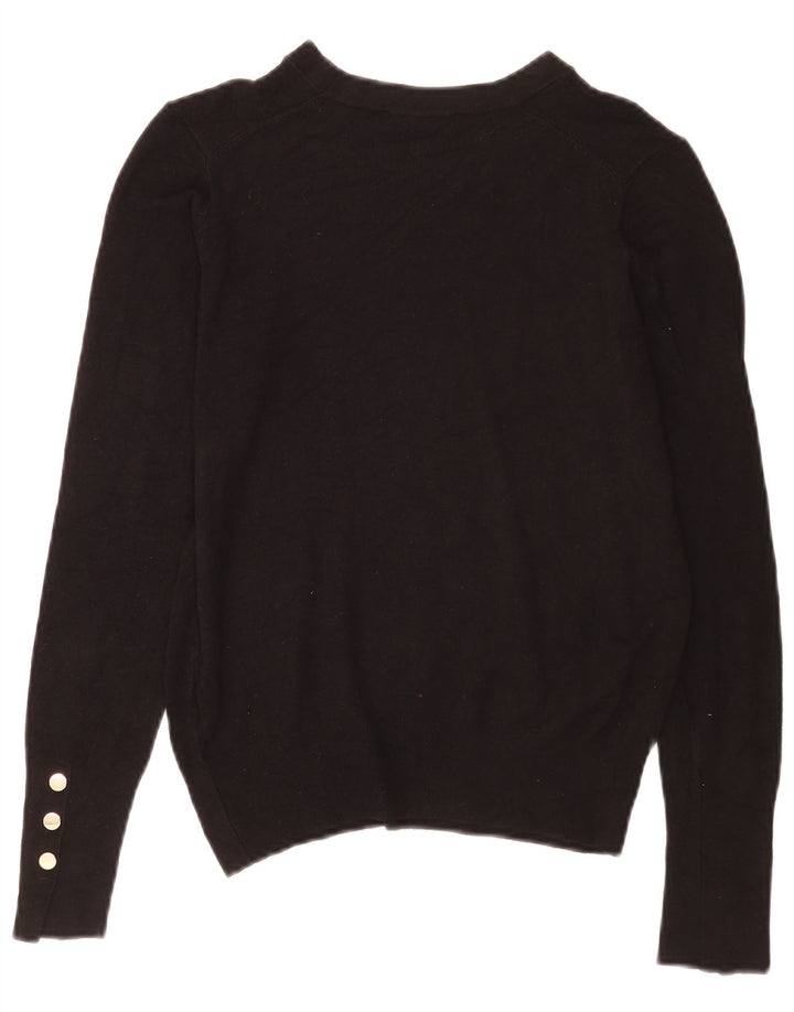 Maglione maglione con scollo a barca da donna Zara UK 12 medio nero