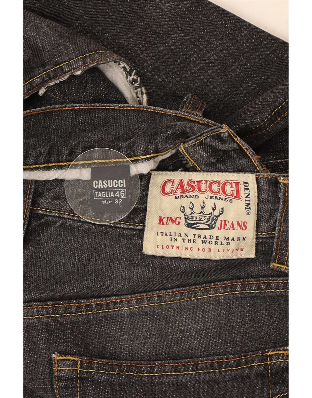 Jeans dritti da uomo Casucci IT 46 Small W32 L31 Cotone nero