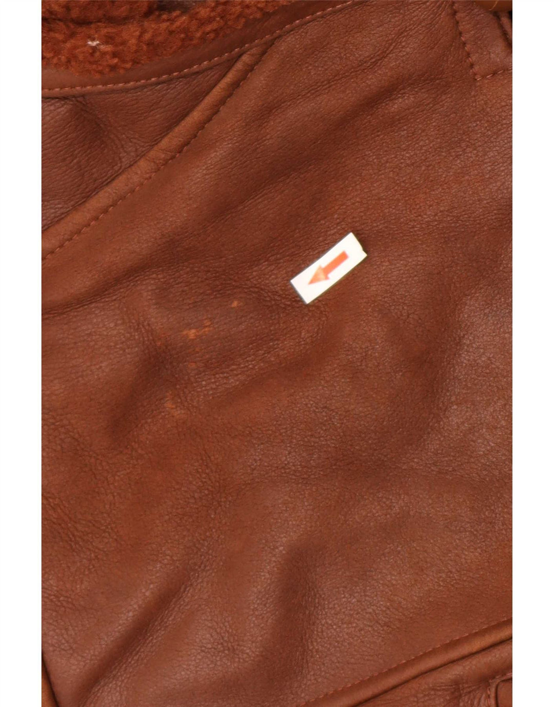Giacca in shearling oversize da donna vintage EU 42 grande marrone