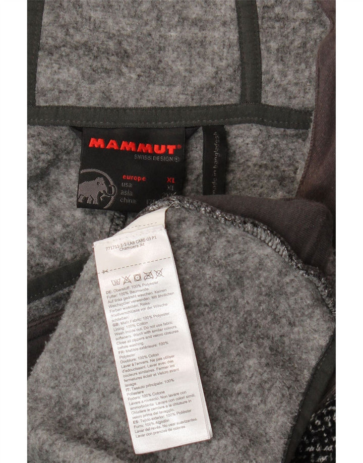 Mammut Felpa con cappuccio e zip da donna UK 18 XL Poliestere grigio a spina di pesce
