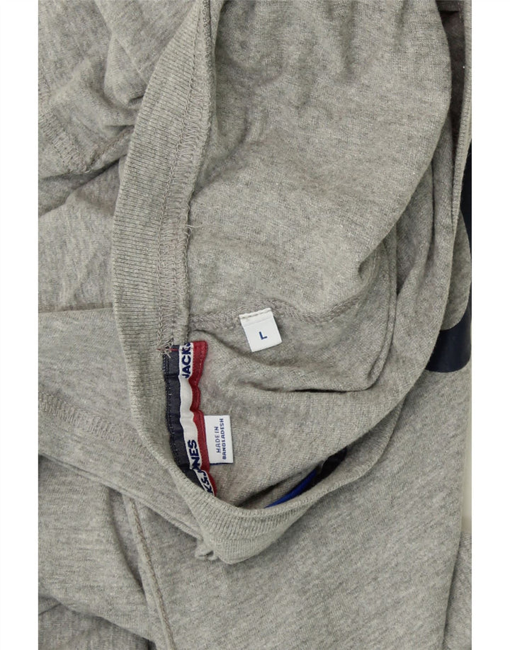 JACK & JONES Mens Graphic T-Shirt Top Large Grey Cotton Vintage Jack & Jones and Second-Hand Jack & Jones from Messina Hembry 