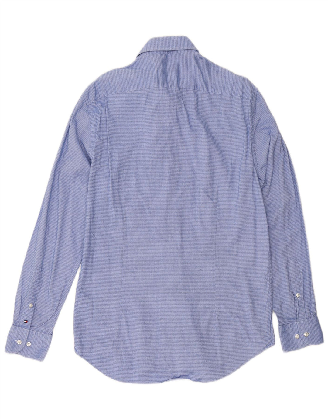 Camicia da uomo Tommy Hilfiger taglia 40 15 3/4 cotone geometrico blu medio