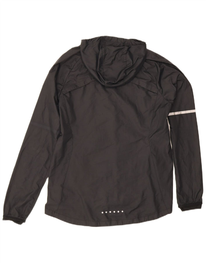 Giacca antipioggia con cappuccio da donna Nike UK 14 Medium Black Poliestere Sports