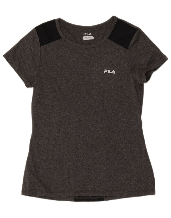 Maglietta da donna Fila Top UK 8 Small Poliestere color block grigio