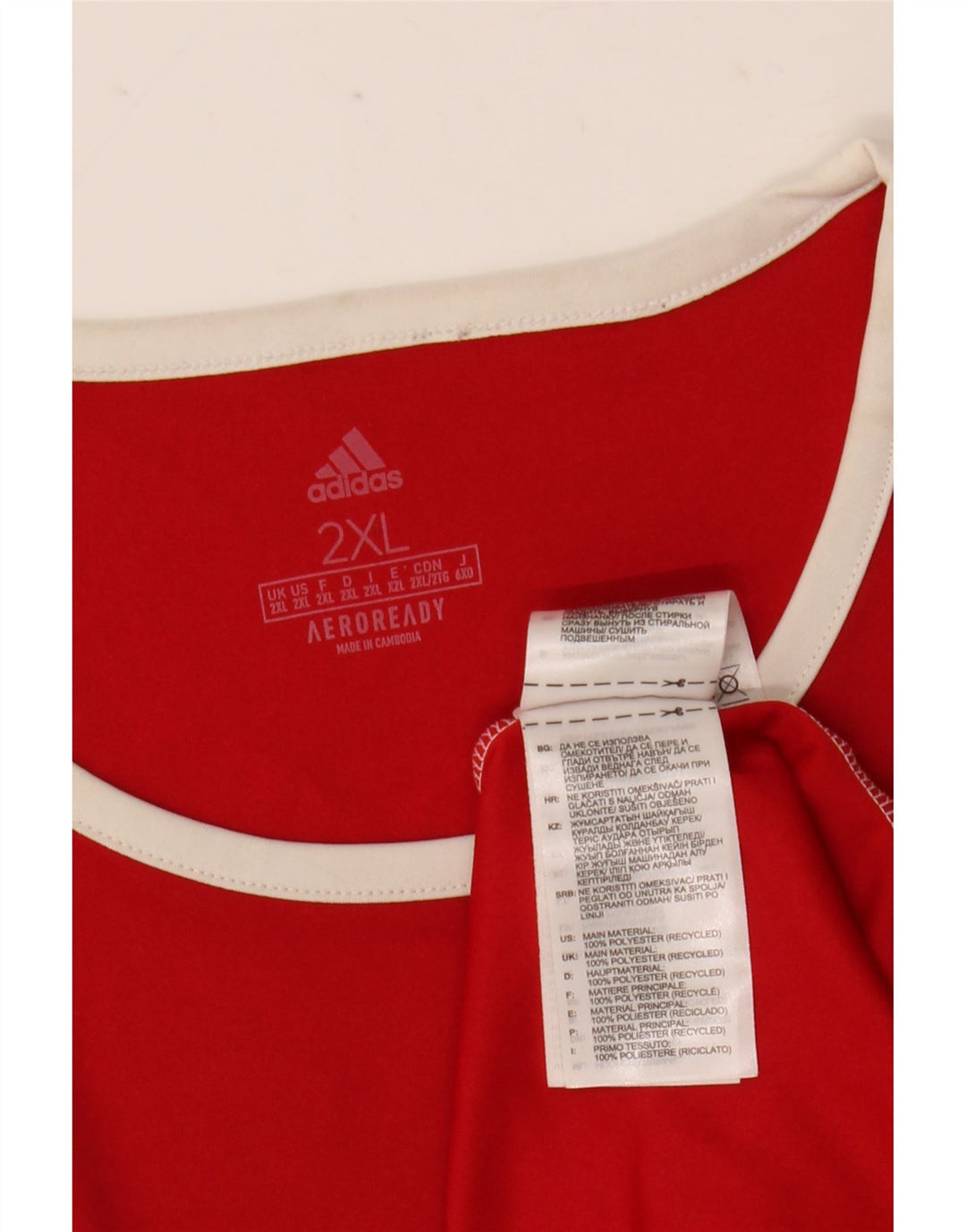 T-shirt Adidas Aeroready da uomo Top 2XL Poliestere color block rosso