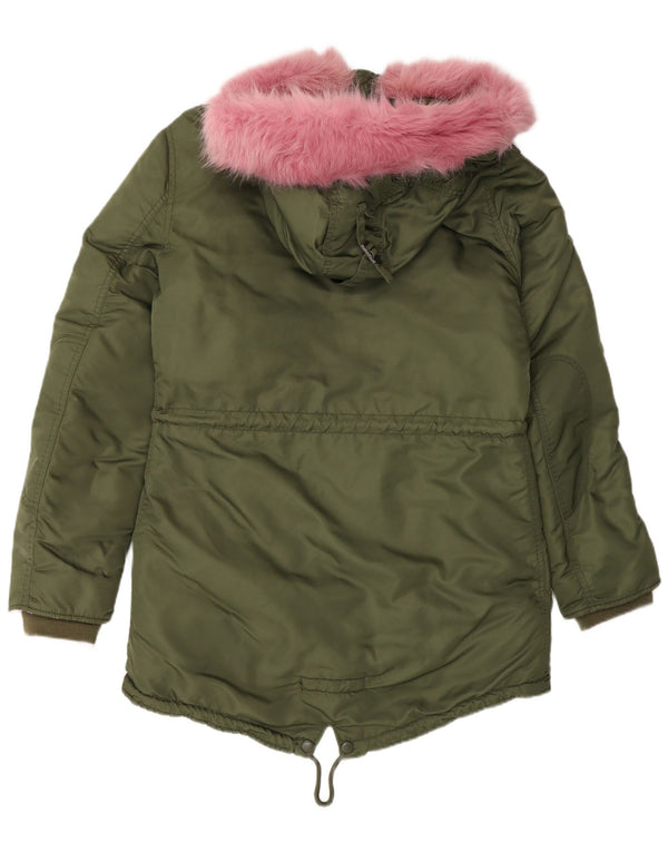 Giacca parka da donna con cappuccio Superdry UK 14 medio poliestere kaki
