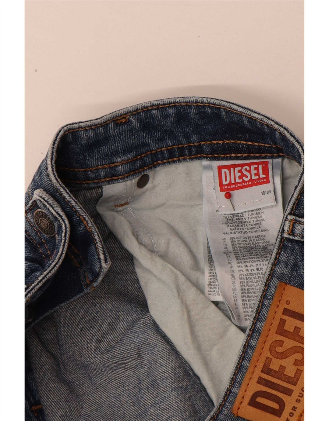 Jeans slim da uomo Diesel W31 L32 cotone blu