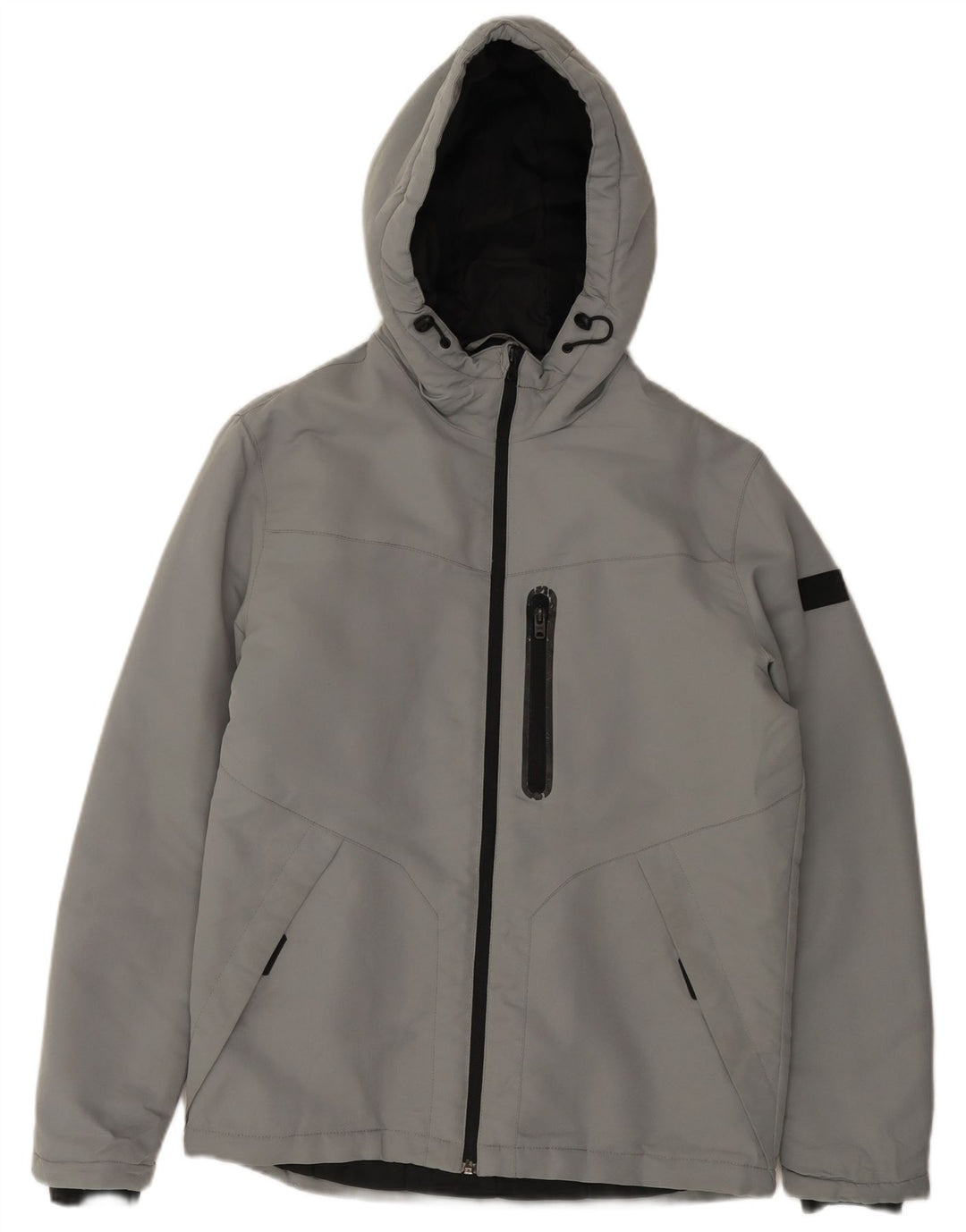 JACK & JONES Giacca a vento con cappuccio da uomo UK 38 Poliestere grigio medio