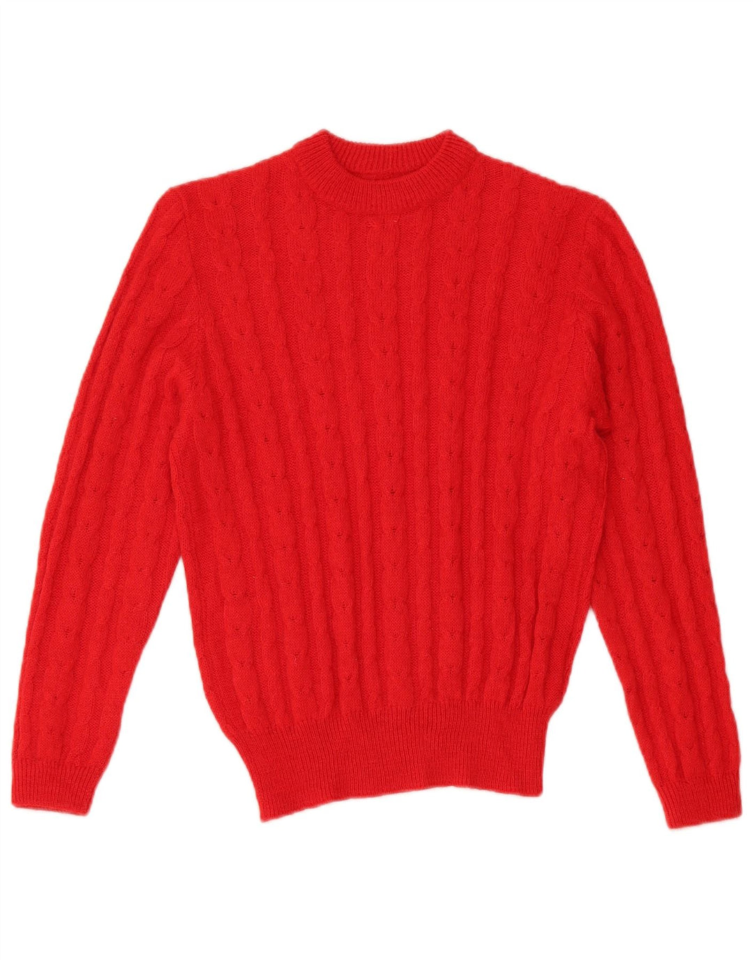 Maglione maglione girocollo da donna VINTAGE UK 10 piccolo rosso