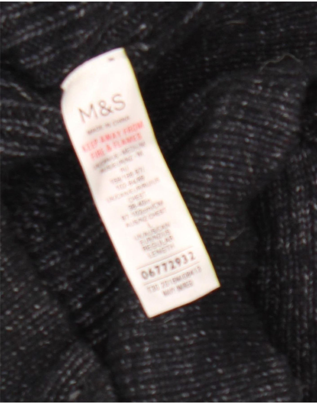 Maglione maglione a collo alto da uomo Marks & Spencer medio blu navy screziato