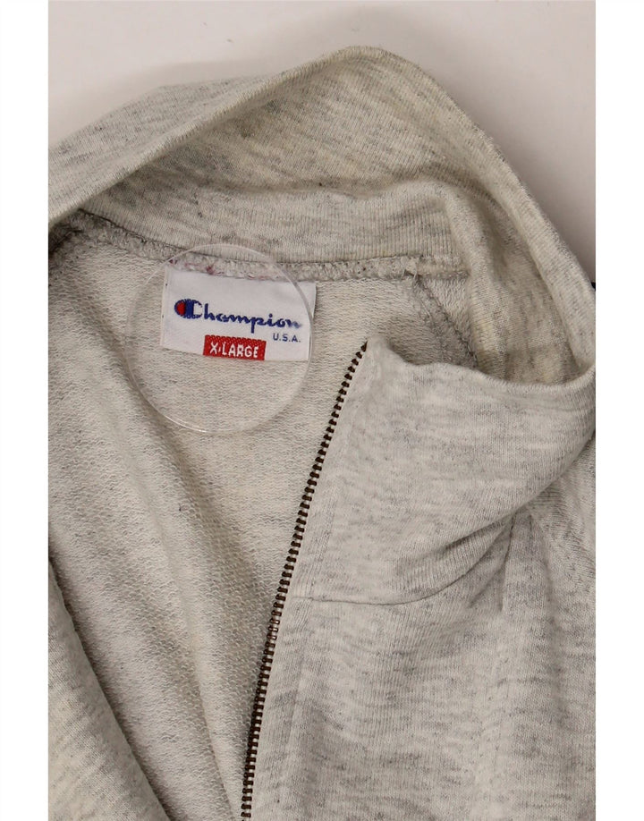 CHAMPION Felpa con collo con zip grafica da uomo Maglione XL Grigio Colourblock