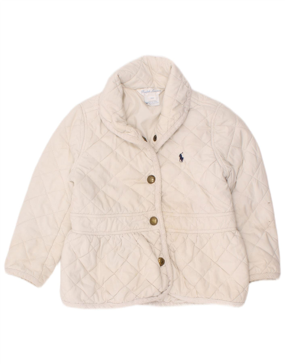 Giacca trapuntata Ralph Lauren per neonata 18-24 mesi in poliestere bianco