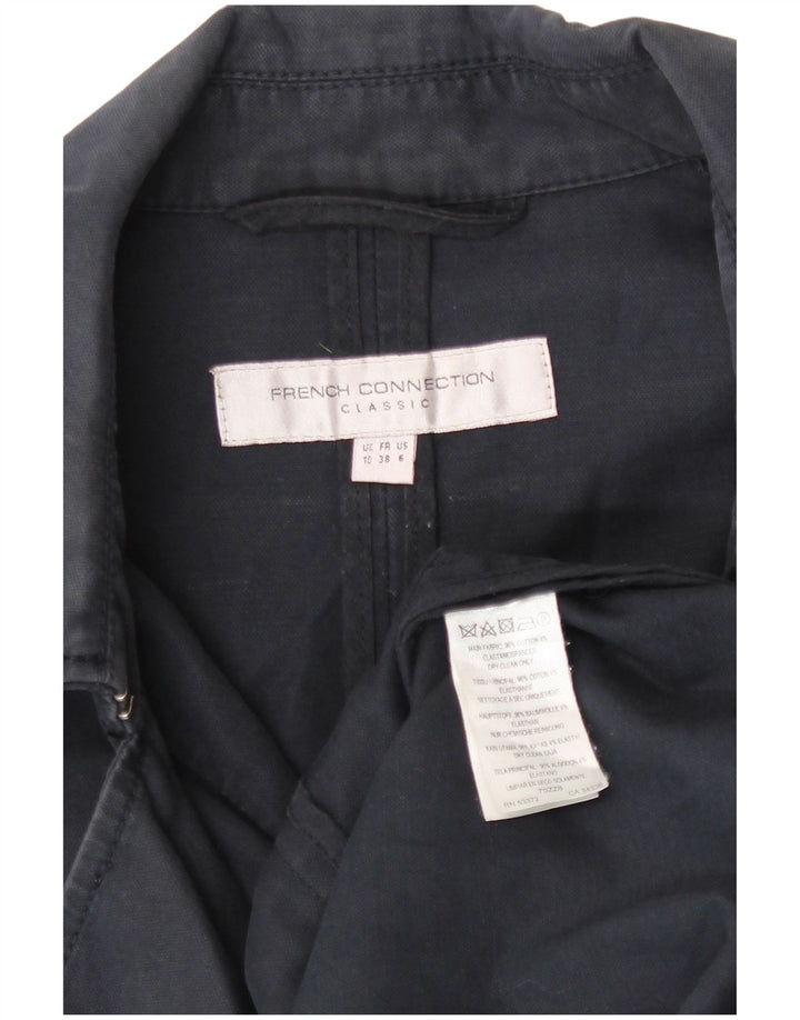 Trench da donna French Connection UK 10 piccolo cotone blu navy
