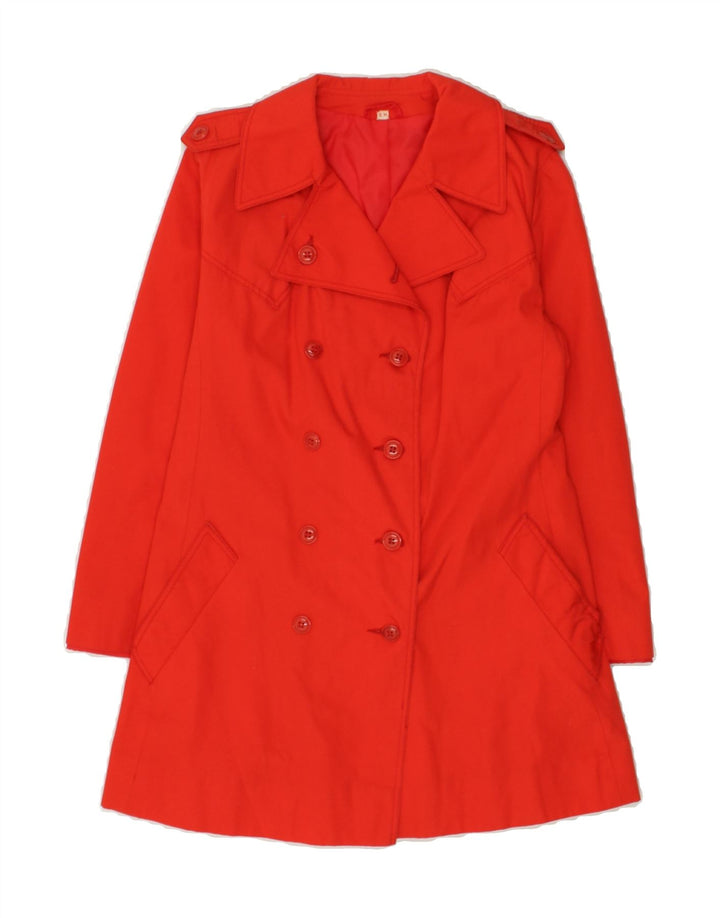 NINO Womens Trench Coat UK 8 Small Red Polyester | Vintage NINO | Thrift | Second-Hand NINO | Used Clothing | Messina Hembry 
