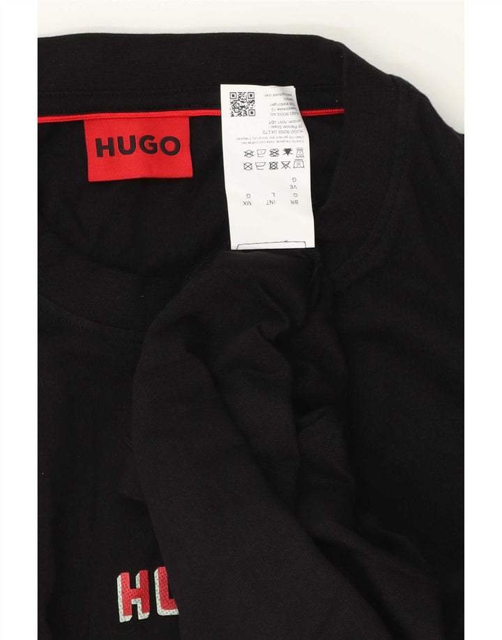 T-shirt grafica da uomo Hugo Boss Top grande in cotone nero