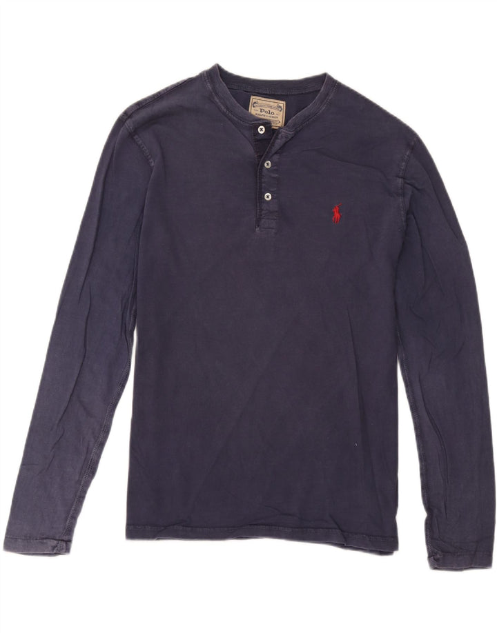 Polo Ralph Lauren Top da uomo a maniche lunghe in cotone blu navy medio