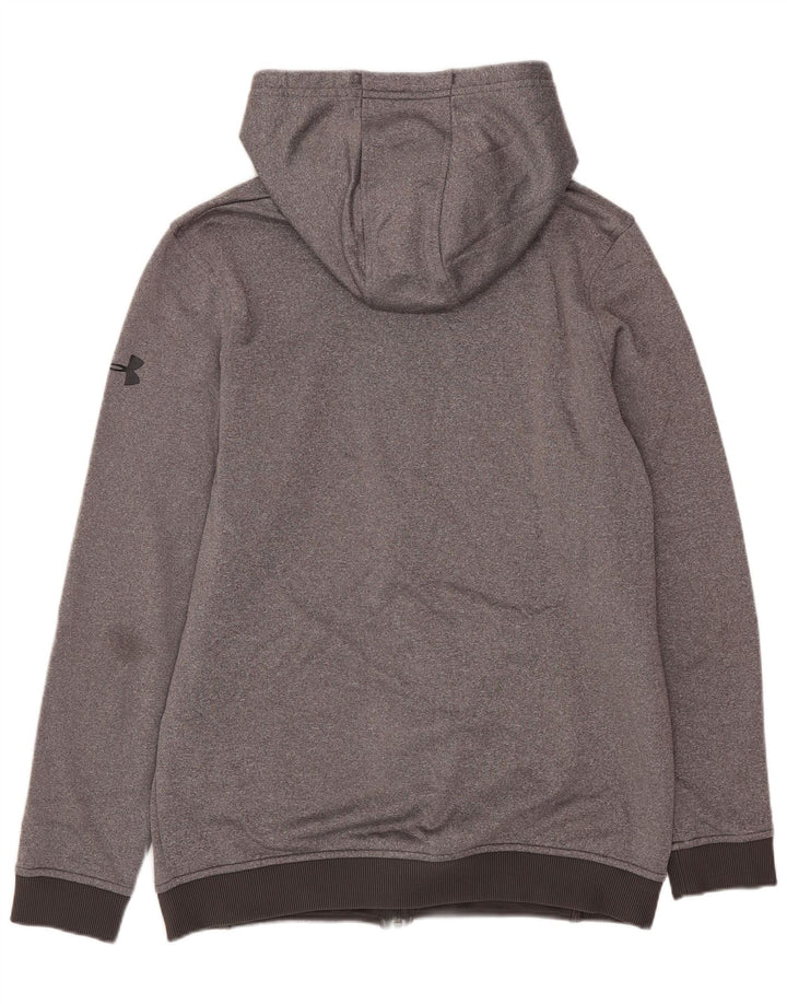Felpa con cappuccio con zip grafica Under Armour da uomo Cold Gear piccola grigia