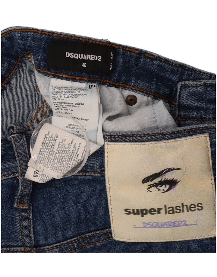 Jeans slim invecchiati da donna Dsquared2 IT 46 Large W32 L30 cotone blu