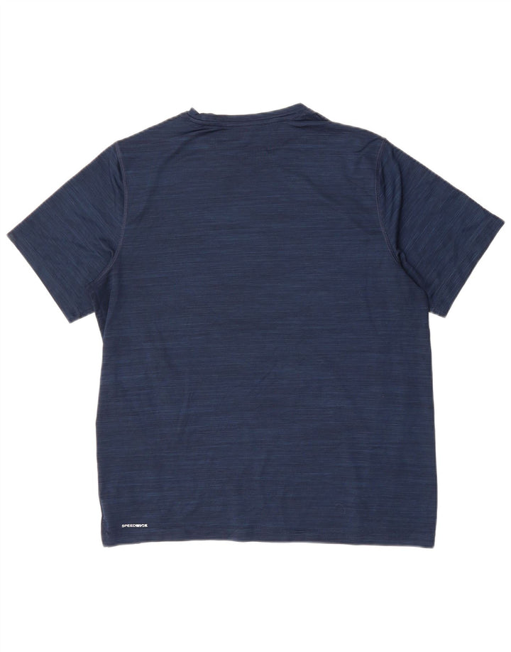 REEBOK Mens T-Shirt Top Medium Navy Blue Flecked Polyester