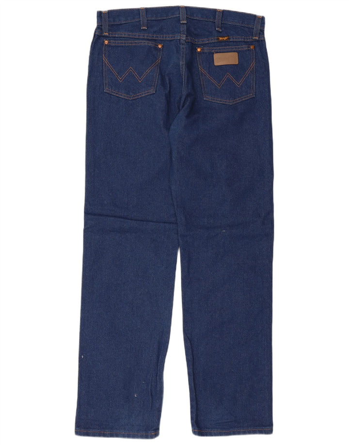 Jeans dritti regolari da uomo Wrangler W33 L32 cotone blu