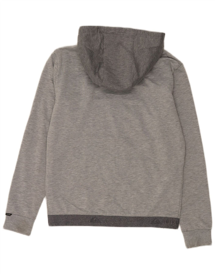 Maglione con cappuccio e zip da uomo Quiksilver piccolo in poliestere color block grigio