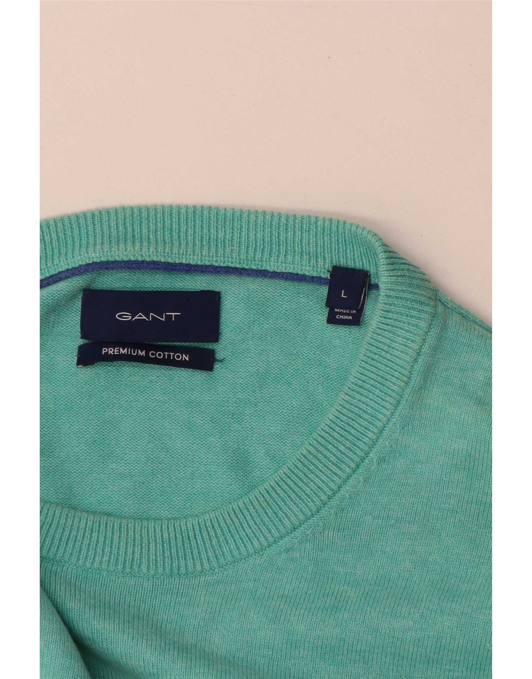 Gant Maglione da uomo con scollo a barchetta, grande, in cotone turchese