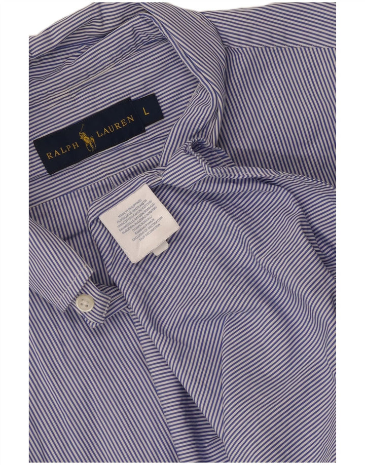 Camicia da uomo Ralph Lauren in cotone a righe grandi blu