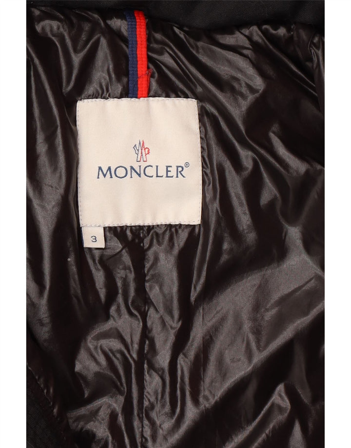MONCLER Giacca imbottita con cappuccio da donna taglia 3 grande poliestere nero