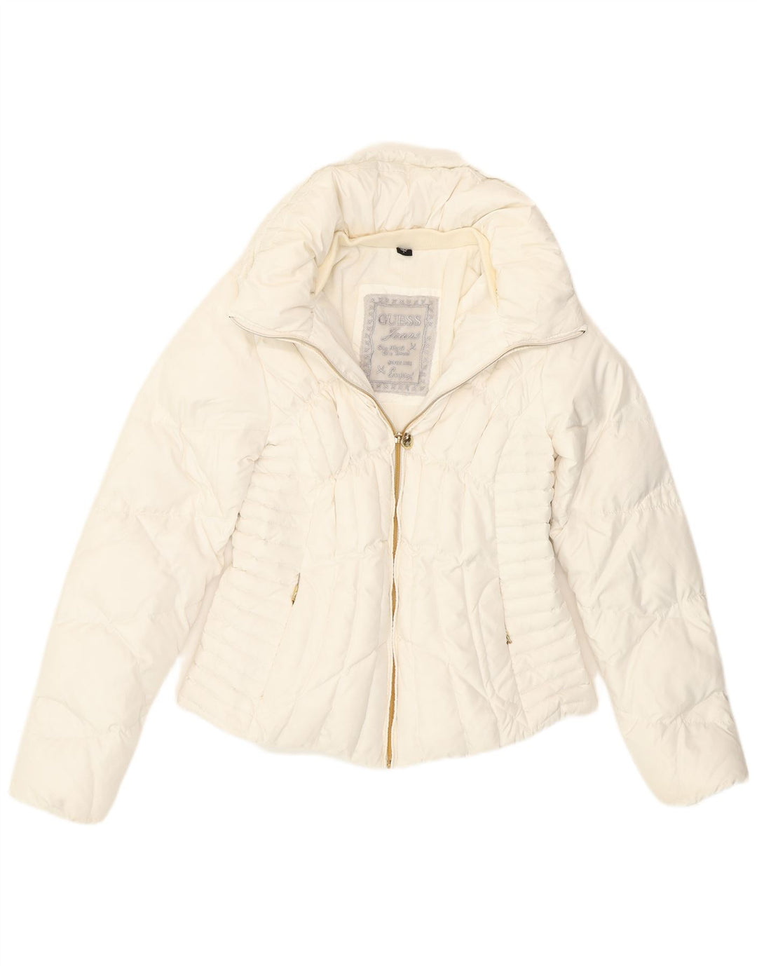 Giacca imbottita oversize da donna Guess UK 6 XS poliestere bianco