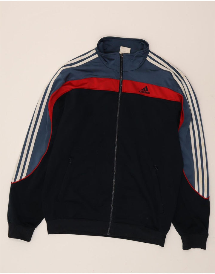 Adidas Giacca da uomo con grafica grafica, giacca grande, poliestere color block nero