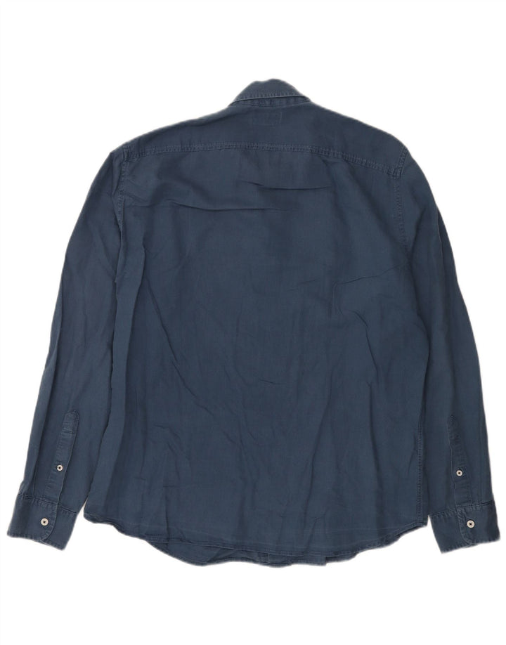 Camicia Timberland da uomo slim fit grande lino blu navy