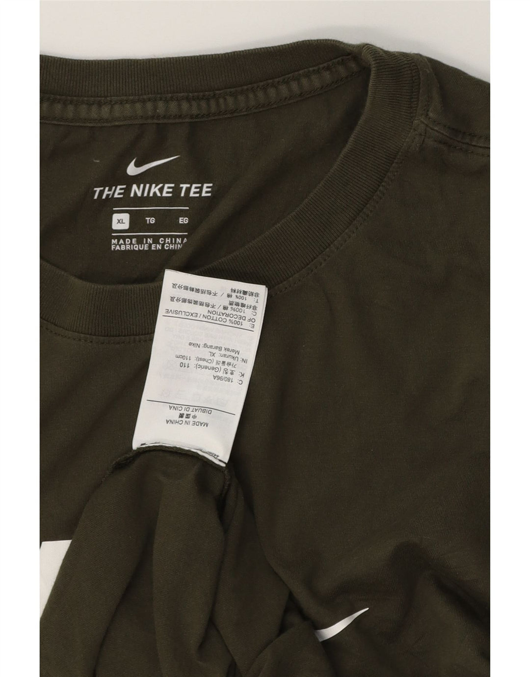 T-shirt grafica da uomo Nike Top XL in cotone verde