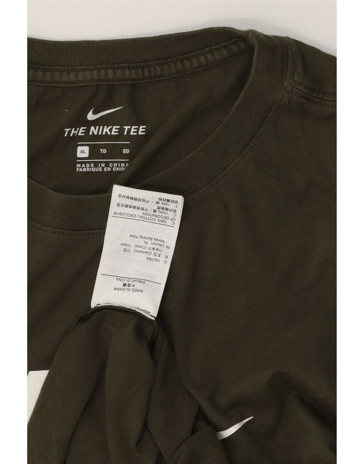T-shirt grafica da uomo Nike Top XL in cotone verde