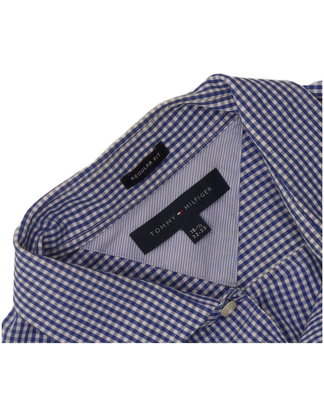 Camicia da uomo vestibilità regolare Tommy Hilfiger taglia 16 1/2 grande percalle blu