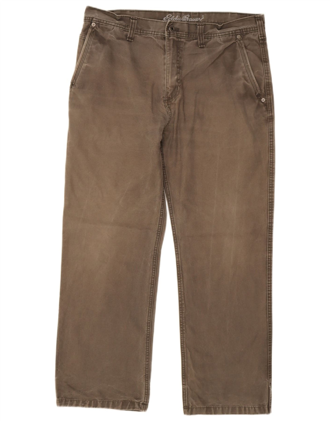 Pantaloni cargo dritti da uomo Eddie Bauer W36 L30 cotone grigio