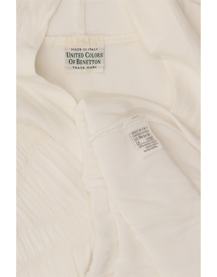 Camicia a maniche lunghe da donna Benetton Camicetta UK 14 Viscosa bianca media