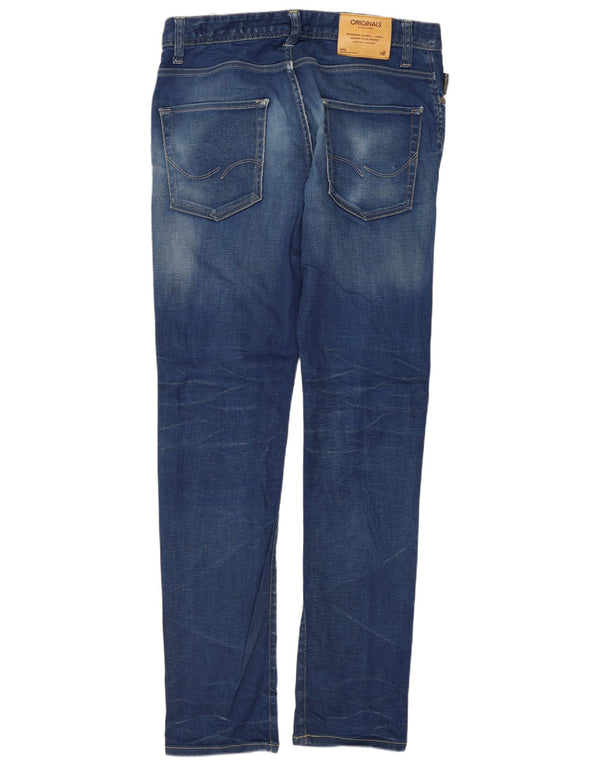 JACK & JONES Jeans slim da uomo W32 L32 Blu Cotone