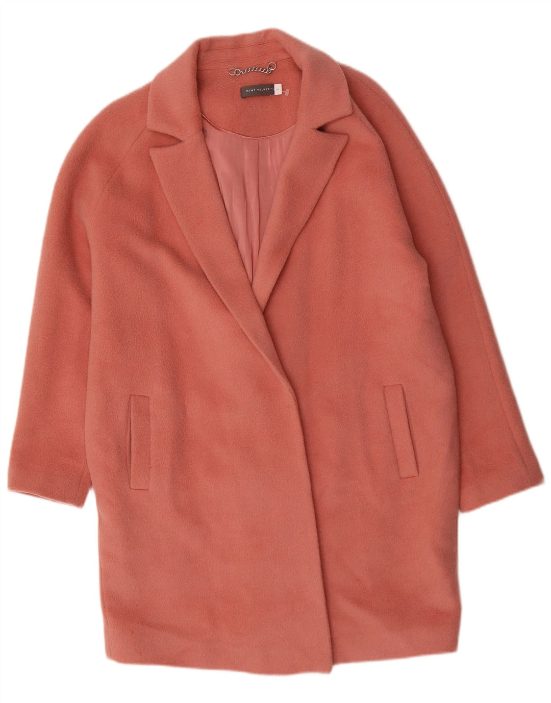 MINT VELVET Cappotto aperto oversize da donna UK 14 Large Pink Wool