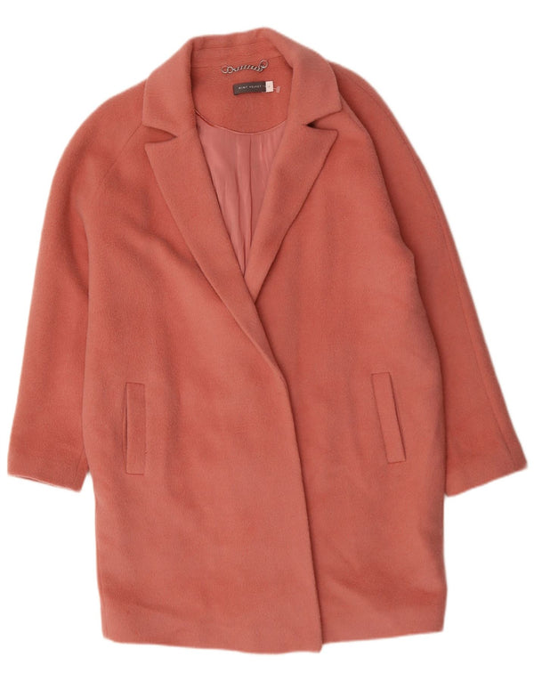 MINT VELVET Cappotto aperto oversize da donna UK 14 Large Pink Wool