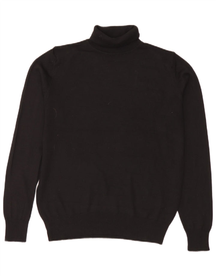 Maglione maglione collo alto da uomo Zara in acrilico nero medio