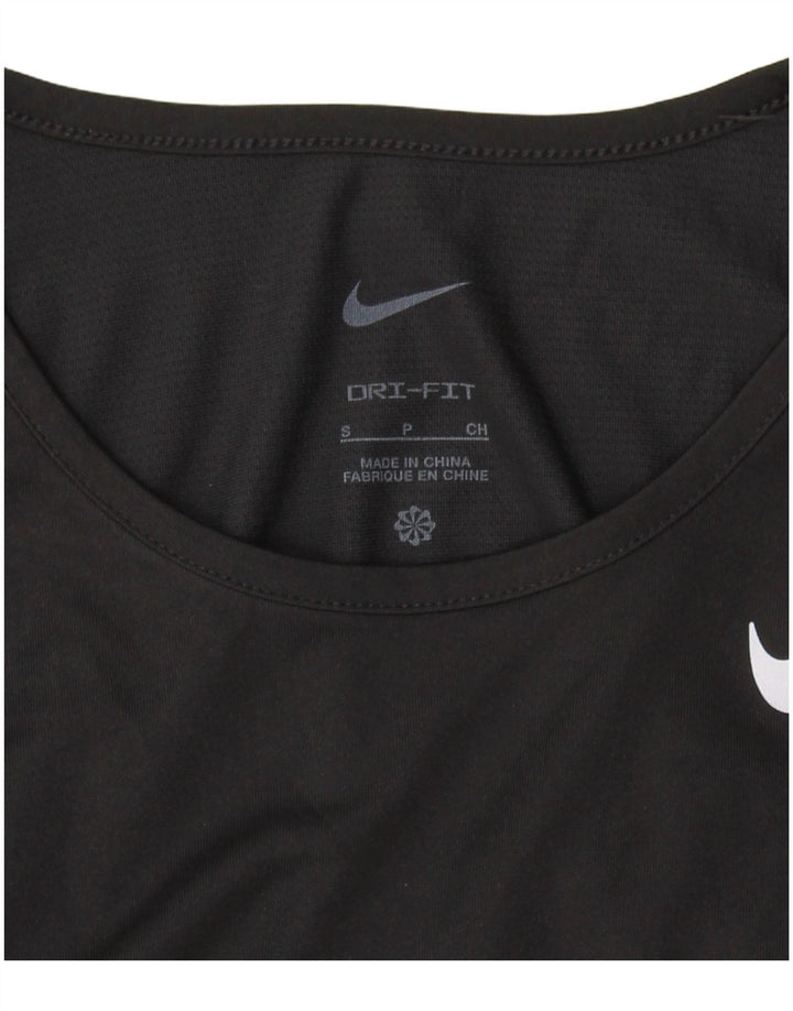 NIKE Womens Dri Fit T-Shirt Top UK 10 Small Black