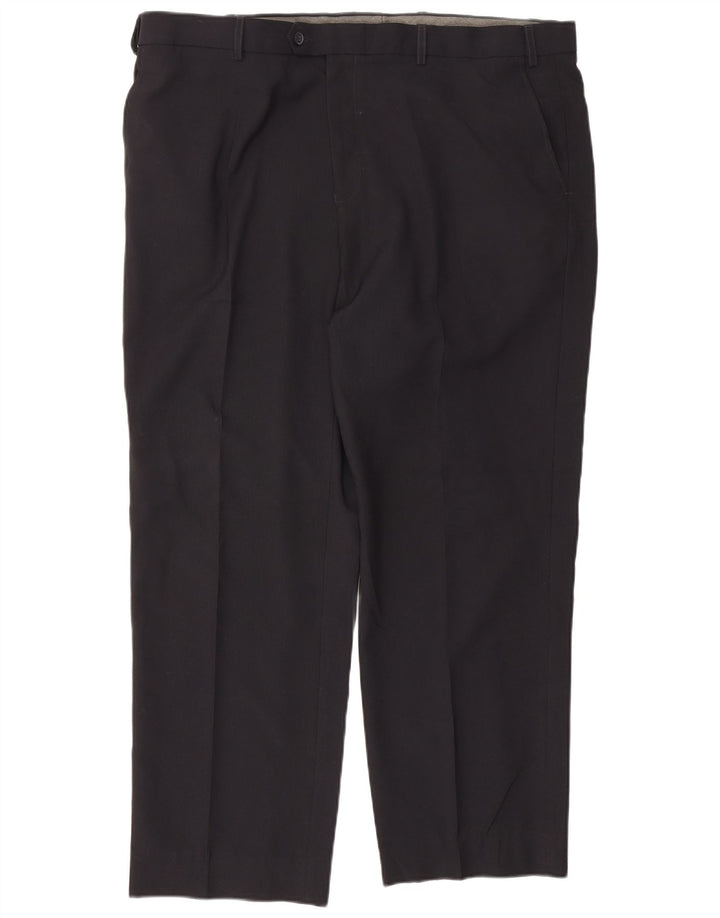 Pantaloni da abito dritti da uomo Marks & Spencer vestibilità regolare W42 L29 neri