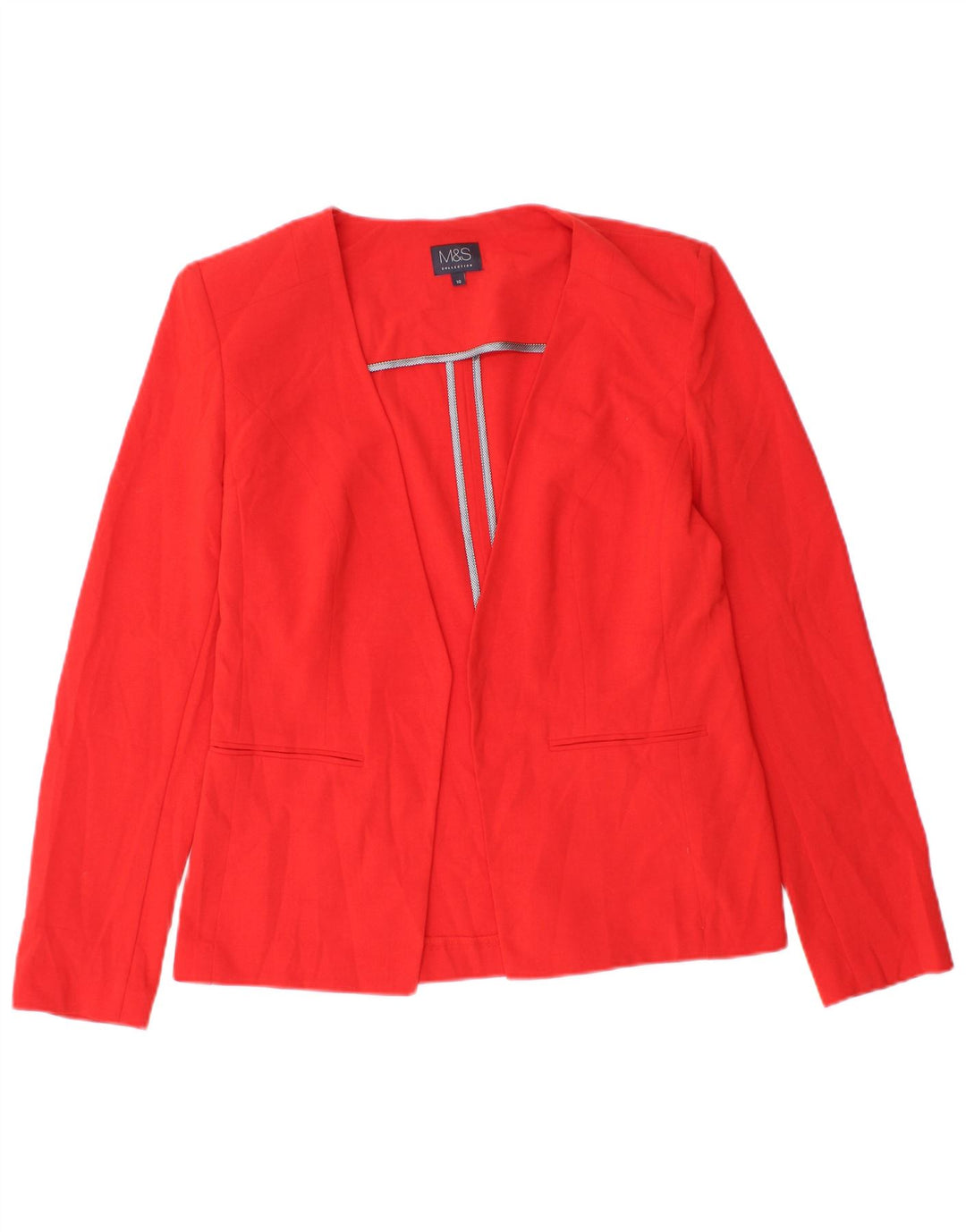 Giacca Marks & Spencer da donna Open Blazer UK 10 Small Poliestere rosso