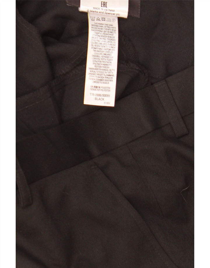 Pantaloni da abito regolari da uomo Marks & Spencer W36 L25 poliestere nero