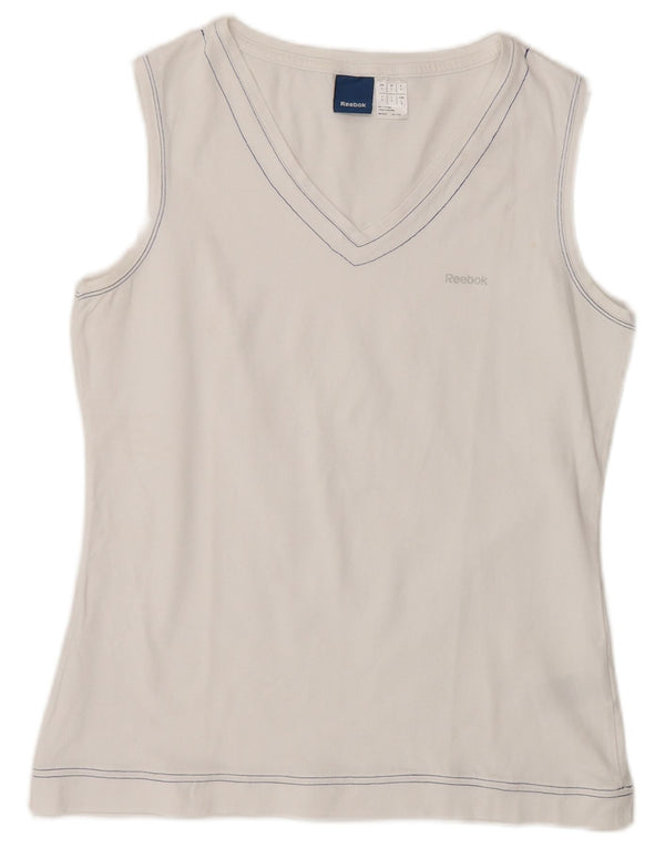 Canotta Reebok da donna UK 14 grande cotone bianco