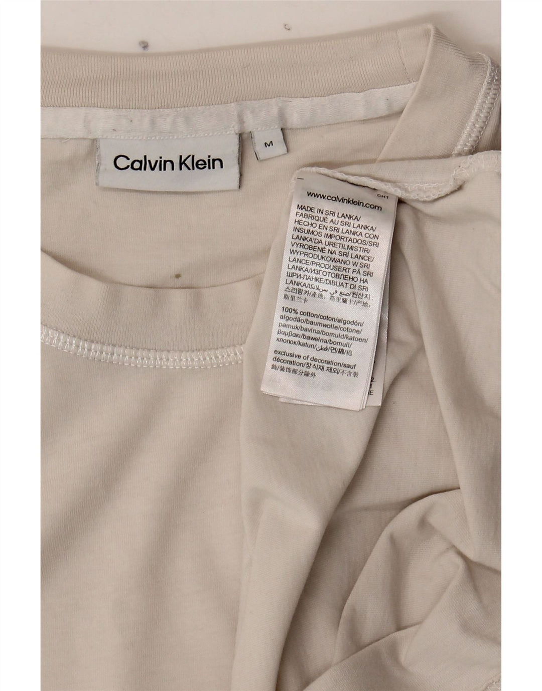 CALVIN KLEIN Mens T-Shirt Top Medium White Cotton Vintage Calvin Klein and Second-Hand Calvin Klein from Messina Hembry 