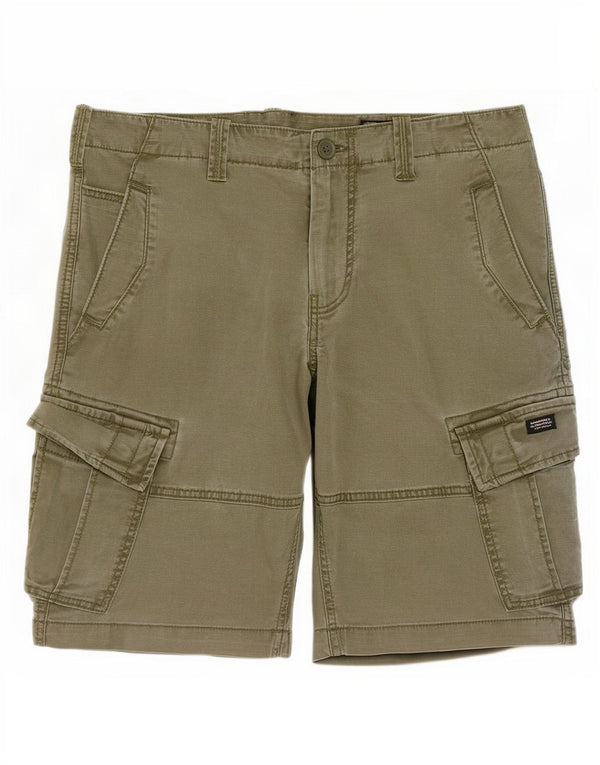 Pantaloncini cargo da uomo Superdry W34 Large in cotone kaki