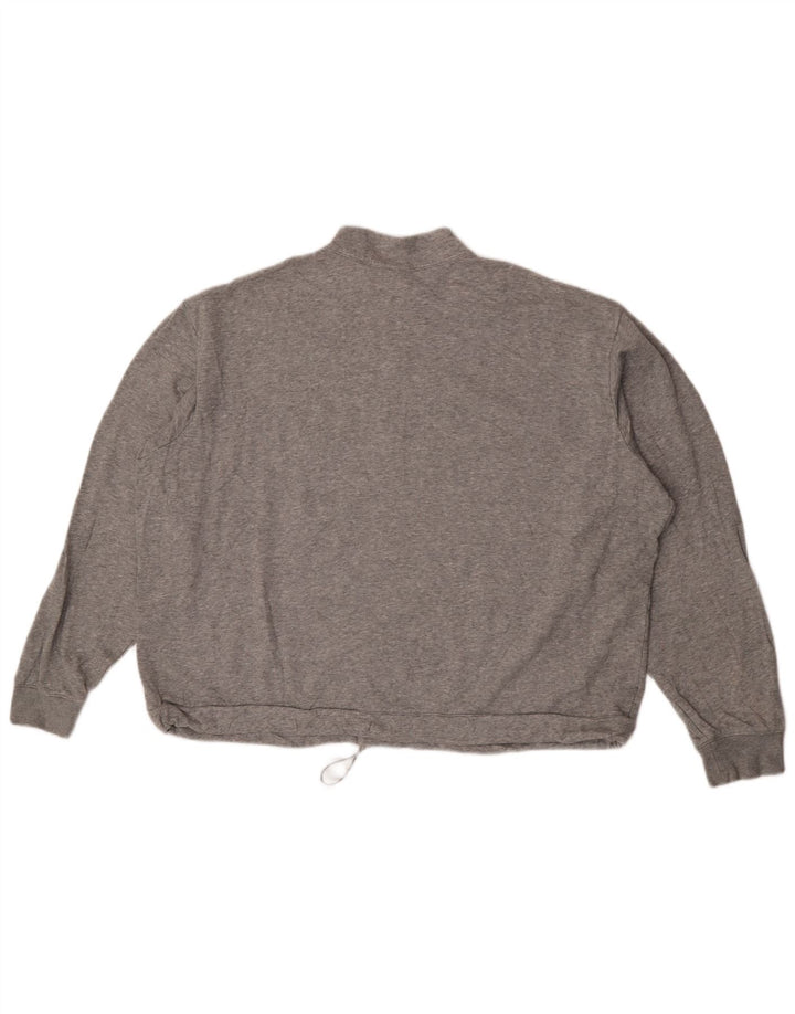 Felpa Nike Donna Oversize con Zip e Collo Maglione UK 18 XL Grigio Chiazzato