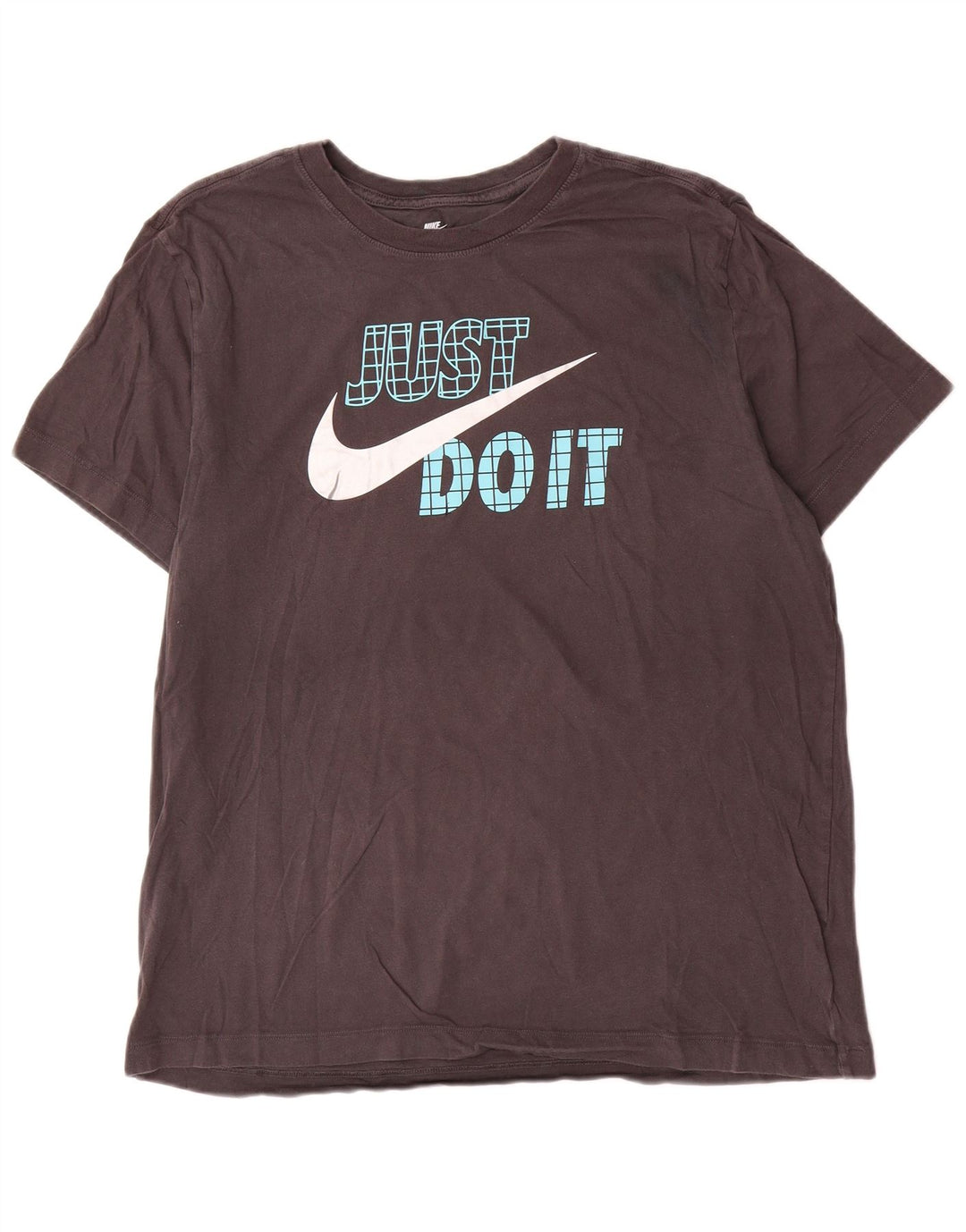 T-shirt grafica da uomo Nike Top grande in cotone grigio